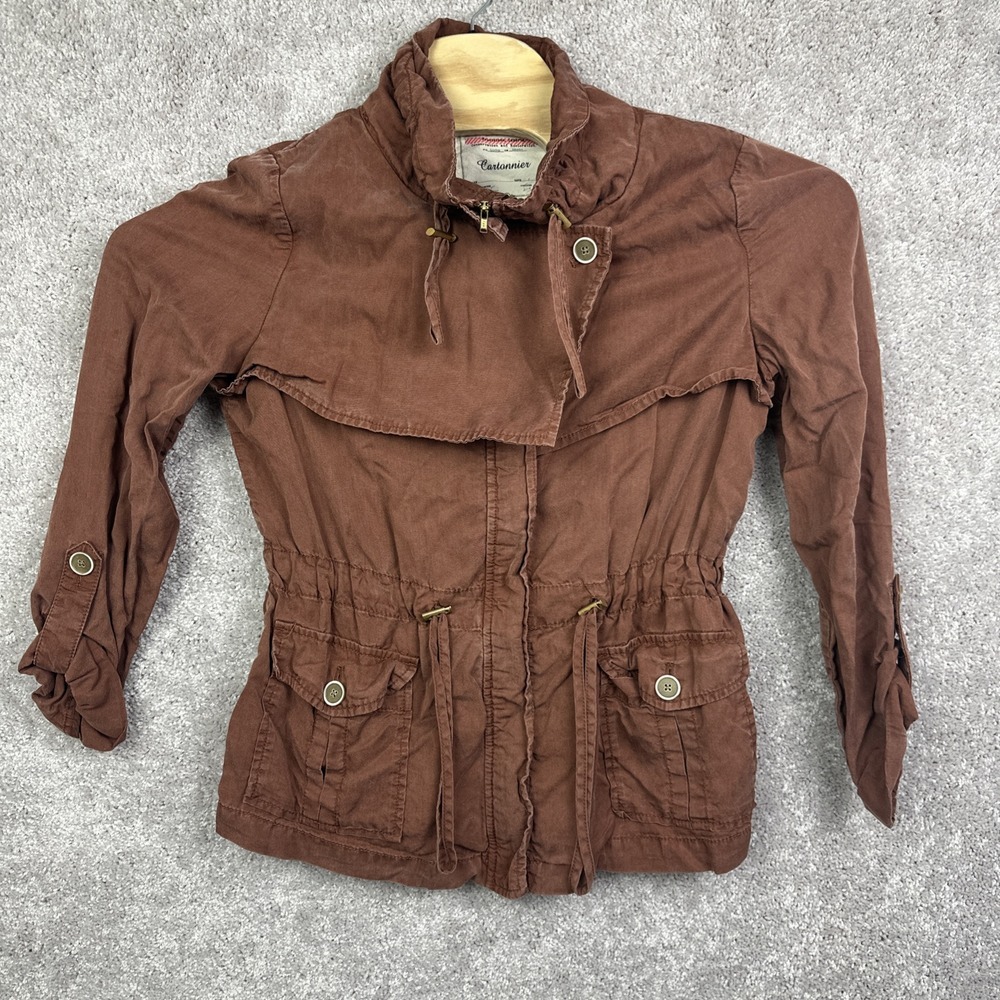Cartonnier Anthropologie Size 6 Safari Influential Jacket Coat Utility Tencel